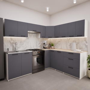 Zestaw mebli kuchennych 230x190 cm Alaska Antracyt UC