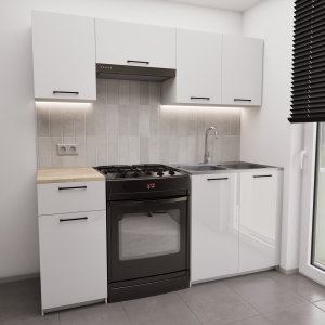 Zestaw mebli kuchennych 210x210 Almeria Biały Połysk UC