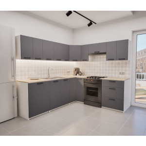 Zestaw mebli kuchennych 230x210 cm Bolonia Antracyt UC