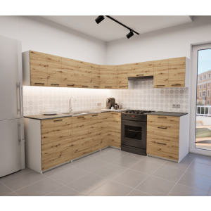 Zestaw mebli kuchennych 230x210 cm Bolonia Dąb Artisan UC