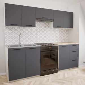 Zestaw mebli kuchennych 220cm Odessa Antracyt UC