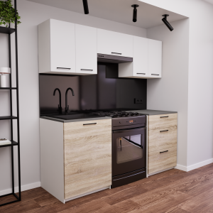 Zestaw mebli kuchennych 180 cm Portland Sonoma+Biały UC