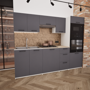 Zestaw mebli kuchennych 240 cm Turyn Antracyt UC