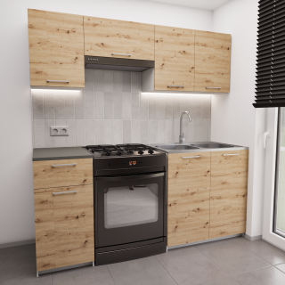 Zestaw mebli kuchennych 210x210 Almeria Dąb Artisan UA