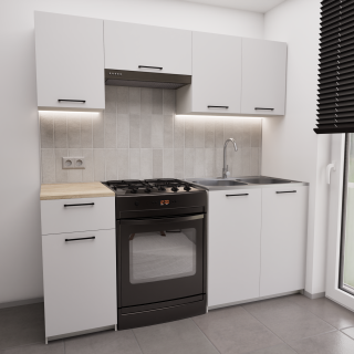 Zestaw mebli kuchennych 210x210 Almeria Biały UC
