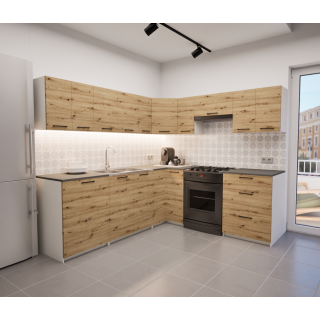Zestaw mebli kuchennych 230x210 cm Bolonia Dąb Artisan UC