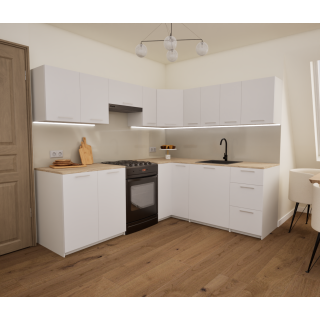 Zestaw mebli kuchennych 230 x190 cm Kreta Biały UA
