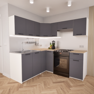 Zestaw mebli kuchennych 170x190 cm Nantes Antracyt UC