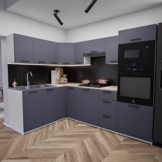 Zestaw mebli kuchennych 170x250 cm Petersburg Antracyt UC