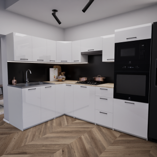Zestaw mebli kuchennych 170x250 cm Petersburg Biały Połysk UC