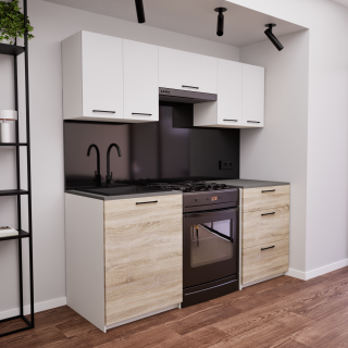 Zestaw mebli kuchennych 180 cm Portland Sonoma+Biały UC