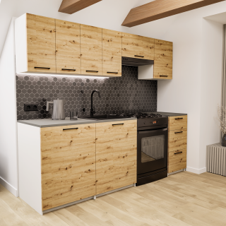 Zestaw mebli kuchennych 220cm Salwador Dąb Artisan UC