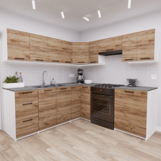 Zestaw mebli kuchennych 210x210 Atlanta Dąb Craft UC