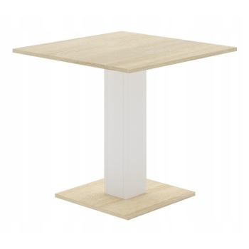 Stół na jednej nodze 80x80 Biały + Sonoma