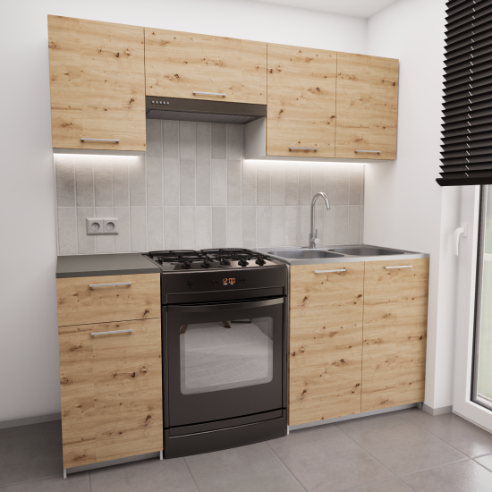 Zestaw mebli kuchennych 210x210 Almeria Dąb Artisan UA
