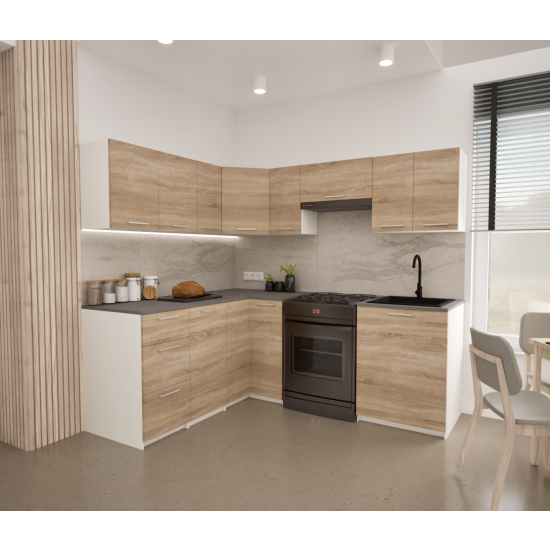 Zestaw mebli kuchennych 170x210 cm Marsylia Sonoma UA