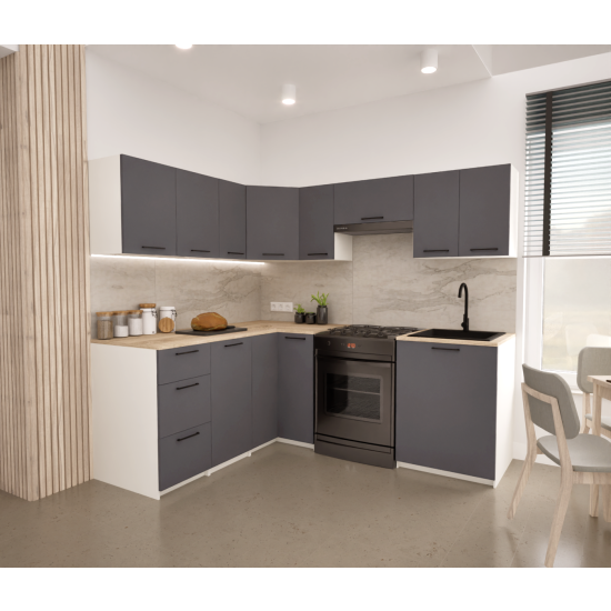 Zestaw mebli kuchennych 170x210 cm Marsylia Antracyt UC