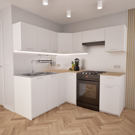 Zestaw mebli kuchennych 170x190 cm Nantes Biały Mat UA