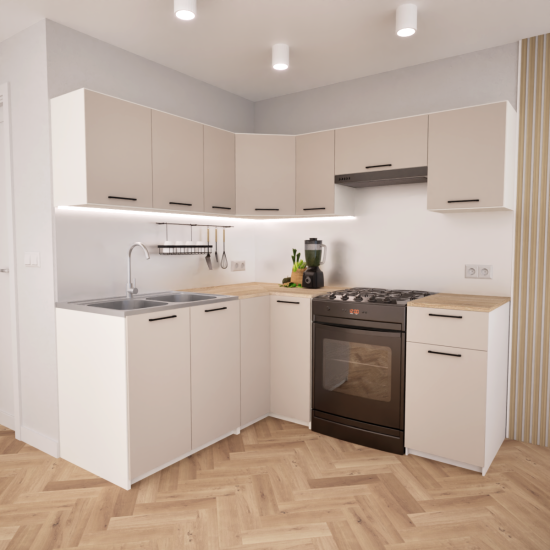 Zestaw mebli kuchennych 170x190 cm Nantes Kaszmir UC