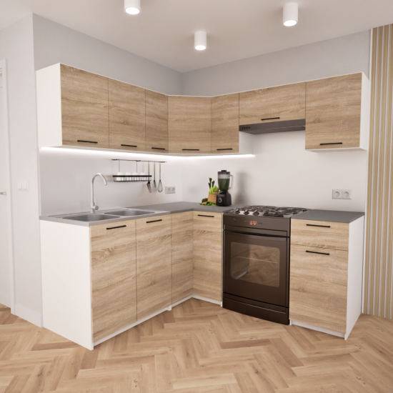 Zestaw mebli kuchennych 170x190 cm Nantes Sonoma UC
