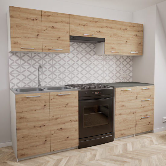 Zestaw mebli kuchennych 220cm Odessa Dąb Artisan UA