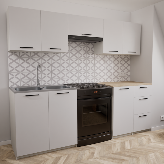 Zestaw mebli kuchennych 220cm Odessa Biały UC