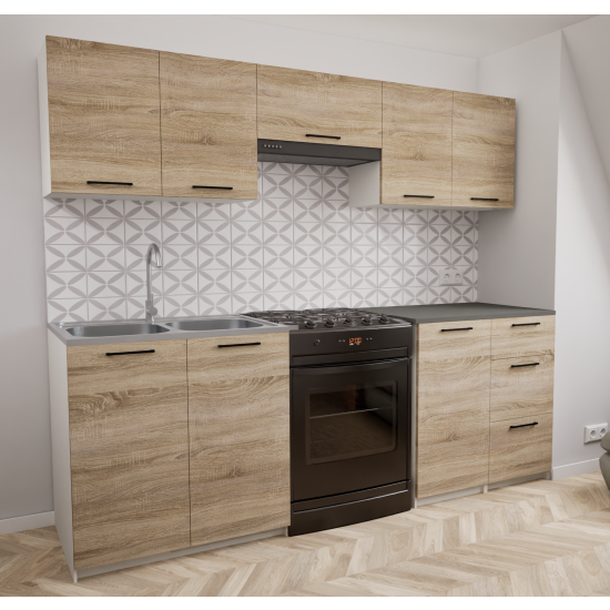 Zestaw mebli kuchennych 220cm Odessa Sonoma UC