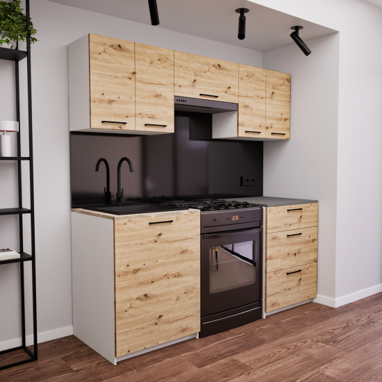 Zestaw mebli kuchennych 180 cm Portland Dąb Artisan UC