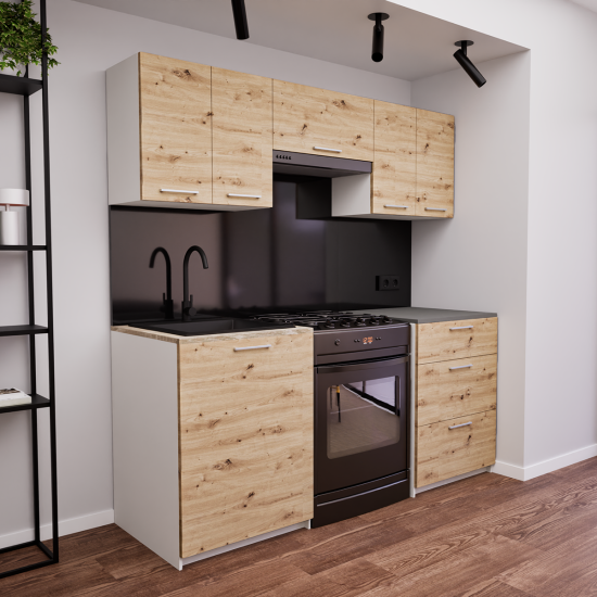 Zestaw mebli kuchennych 180 cm Portland Dąb Artisan UA