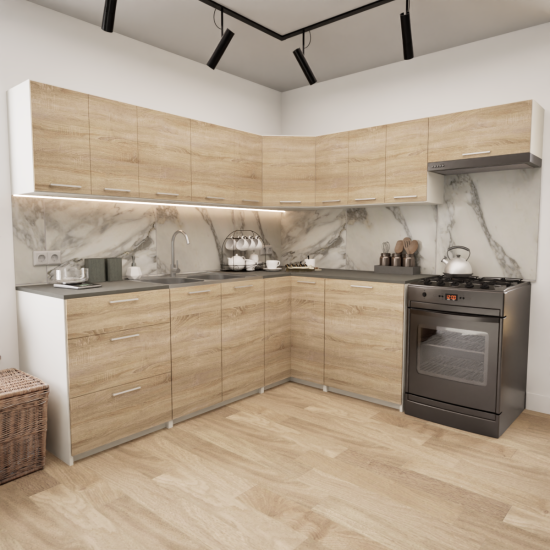 Zestaw mebli kuchennych 230x210 Rodos Sonoma UA
