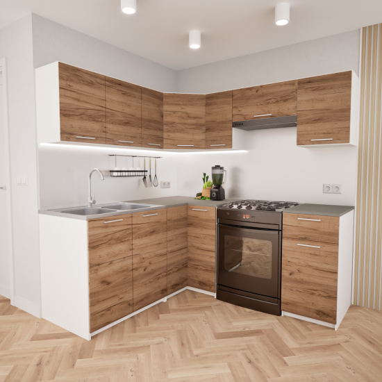 Zestaw mebli kuchennych 170x190 cm Nantes Dąb Craft UA