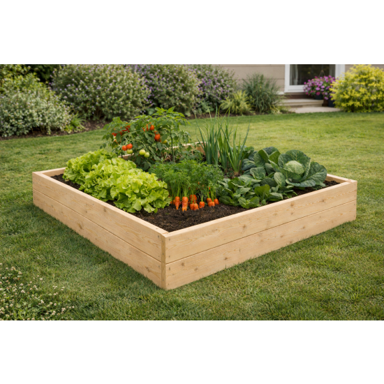 Drewniany Warzywniak / Inspekt 120x120x18 cm – Idealny do Twojego Ogrodu!